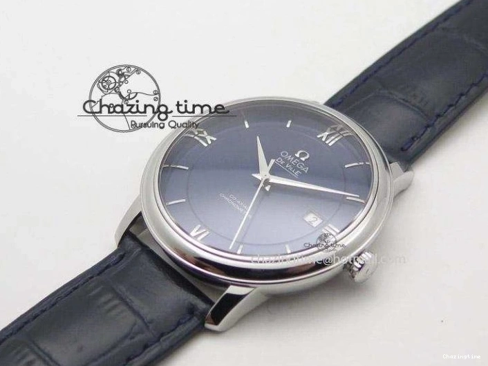 0701 De Ville MK 1:1 Best Edition SS Blue Dial On Black Leather Strap A Lightweight 8258
